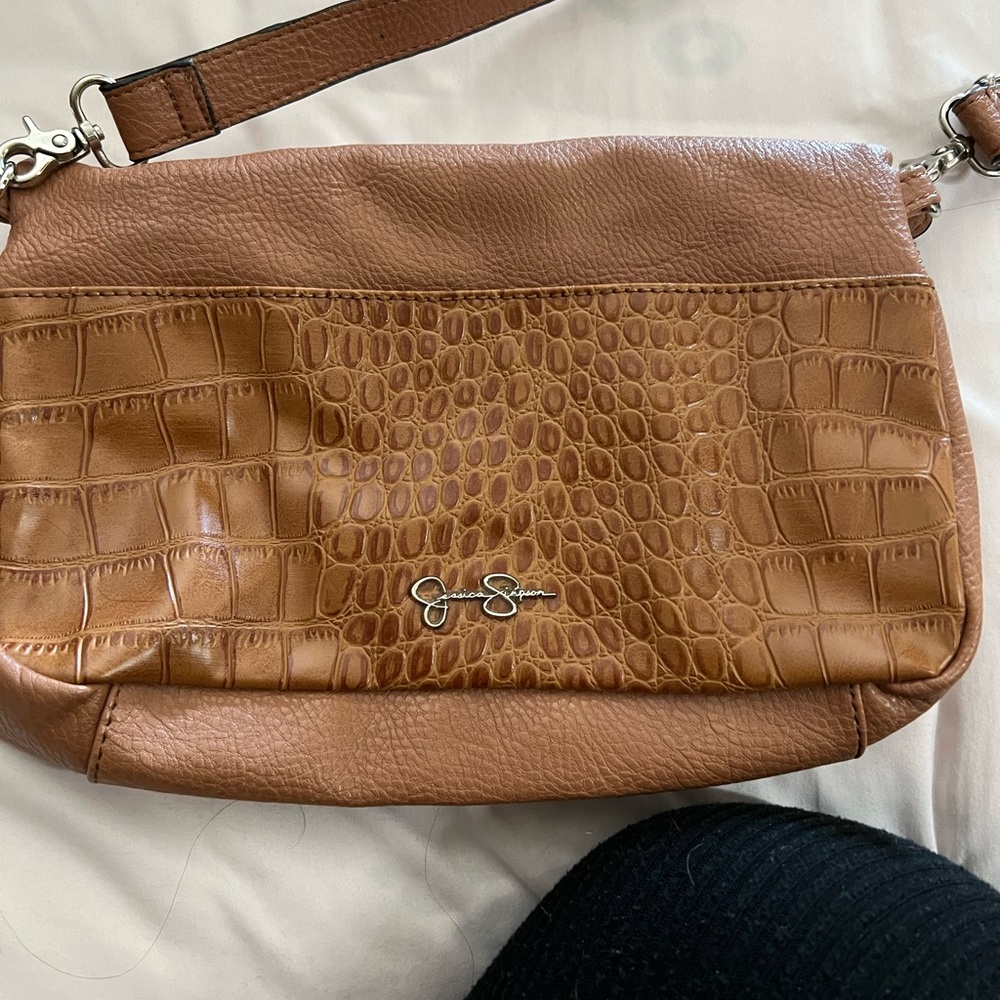 Jessica Simpson Tan Leather Crossbody Bag